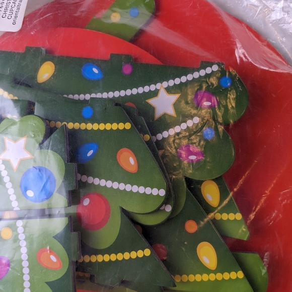 Oriental Trading NIP Christmas Tree Cupcake Holder green red cardboard - Picture 6 of 13
